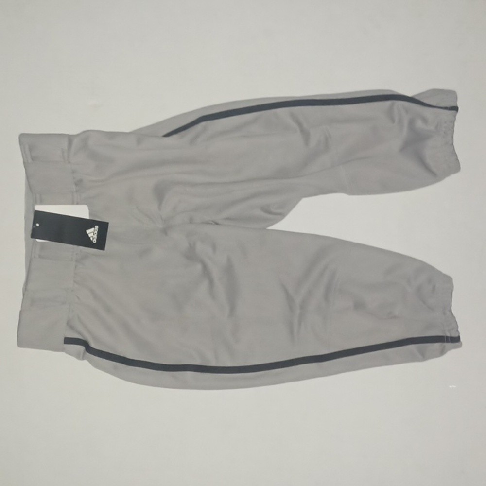 Adidas Short Length Baseball Pants Gray/Black Size-M Kids NWT